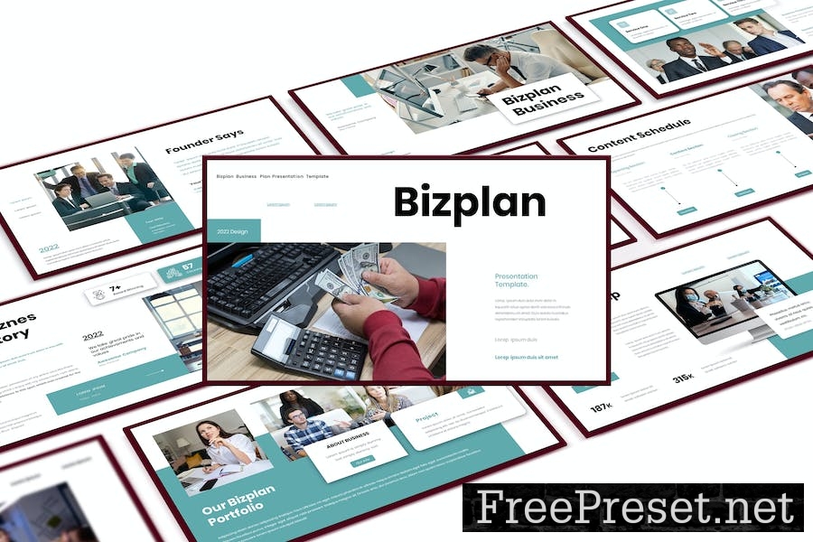 Bizplan Business Presentation PowerPoint Template RUSF7L6