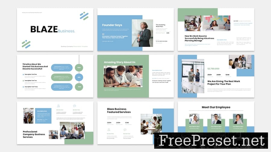 Blaze - Business Presentation PowerPoint Template KHTYNG7