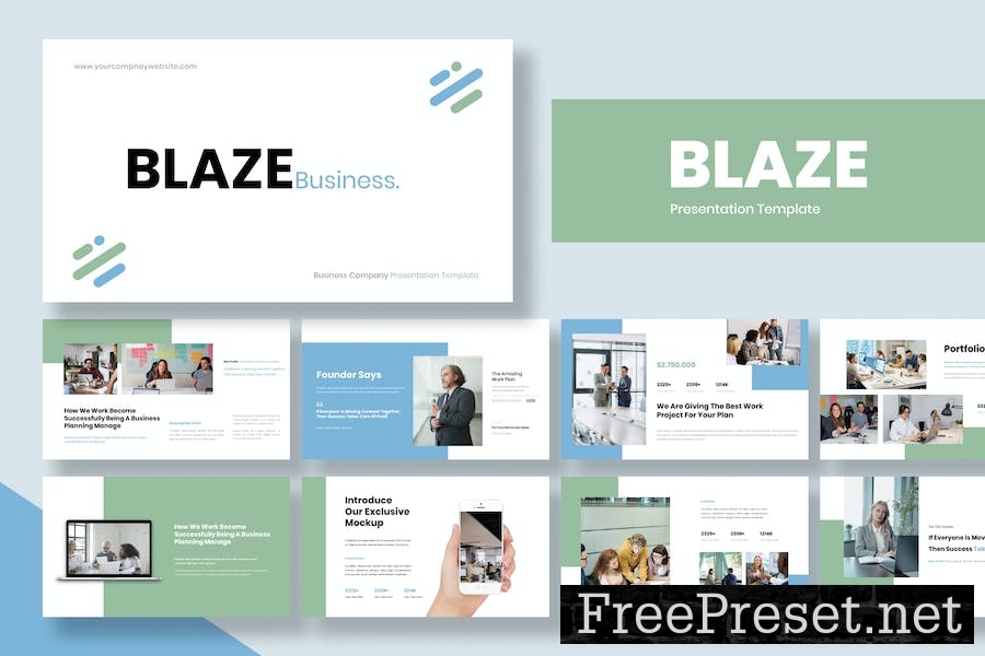 Blaze - Business Presentation PowerPoint Template KHTYNG7