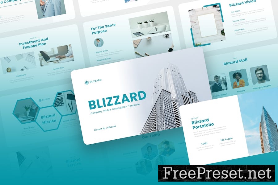 Blizzard - Company Profile PowerPoint Template 9PQ2PQC