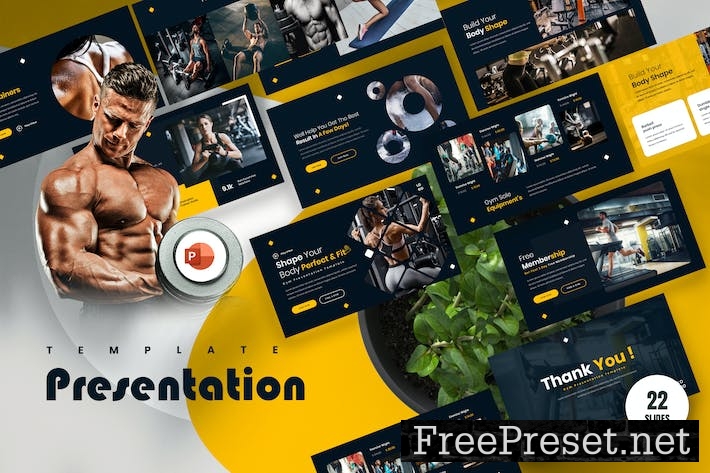 Body Gym PowerPoint Presentation Template WQDLZ3U