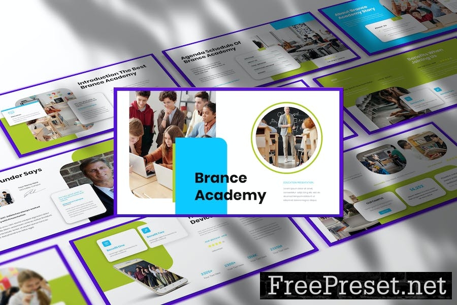 Brance Education Presentation PowerPoint Template PAZ4W2V