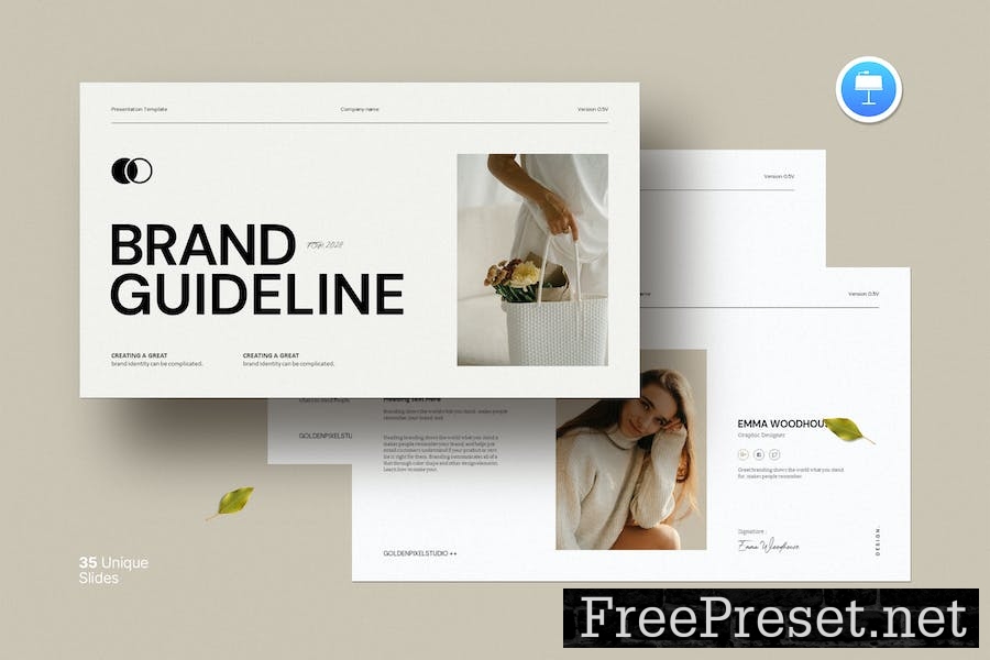 Brand Guideline Keynote Template QRNVK63