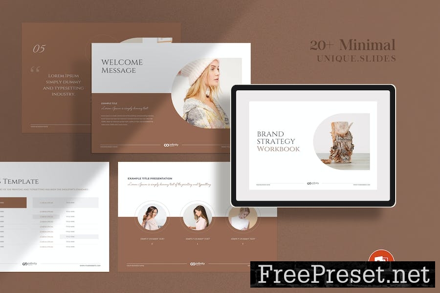 Brand Strategy Workbook PowerPoint Template 4M55JSZ