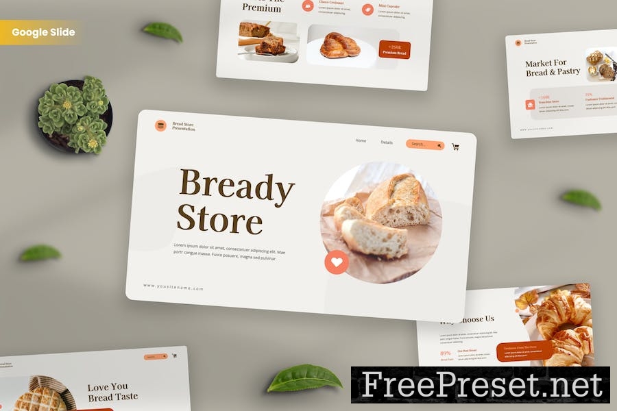 Bready - Bakery Store Googleslide Template CCMSKWD