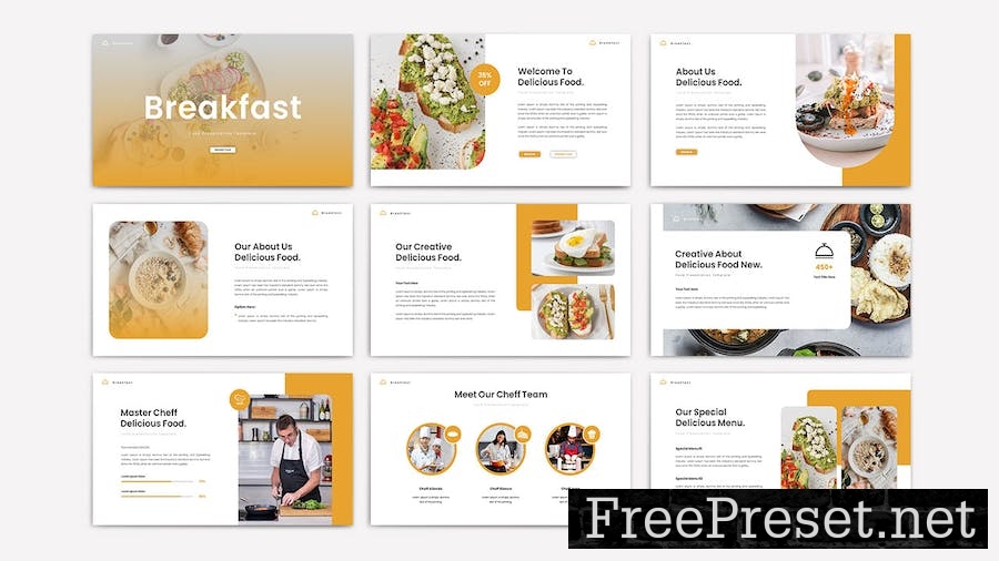 BREAKFAST FOOD Powerpoint Template CGNBMEC