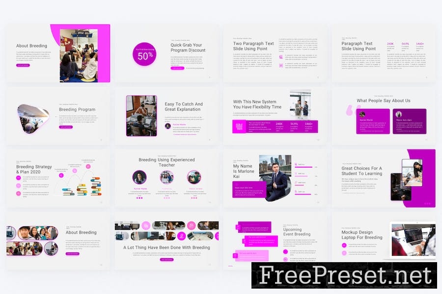 Breeding Purple Creative Education PowerPoint E5KSY23