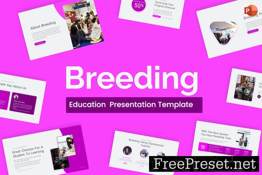 Breeding Purple Creative Education PowerPoint E5KSY23