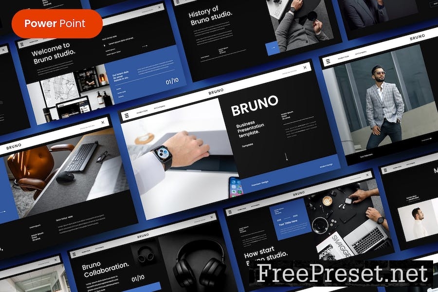 Bruno – Business PowerPoint Template 55HBK6T