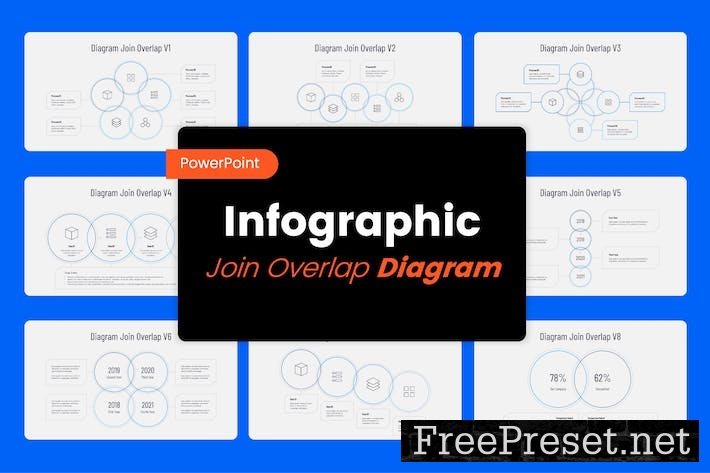 Bundle Diagram Join Overlap - Powerpoint Template