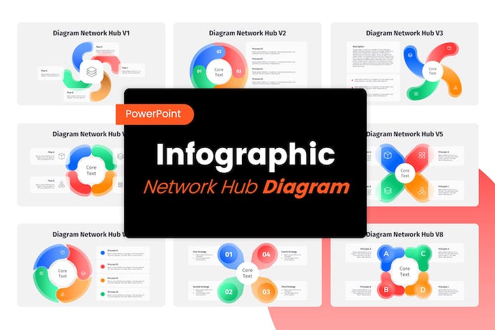 Bundle Diagram Network Hub - Powerpoint 6T9UMZK