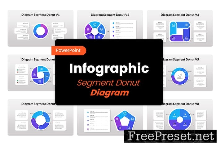 Bundle Diagram Segment Donut - Powerpoint Template 546JQTX