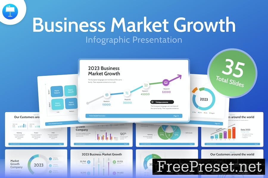 Business Market Growth Keynote Template V7B249L