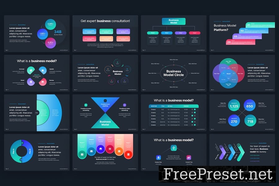 Business Model Professional Keynote Template QRNVK63