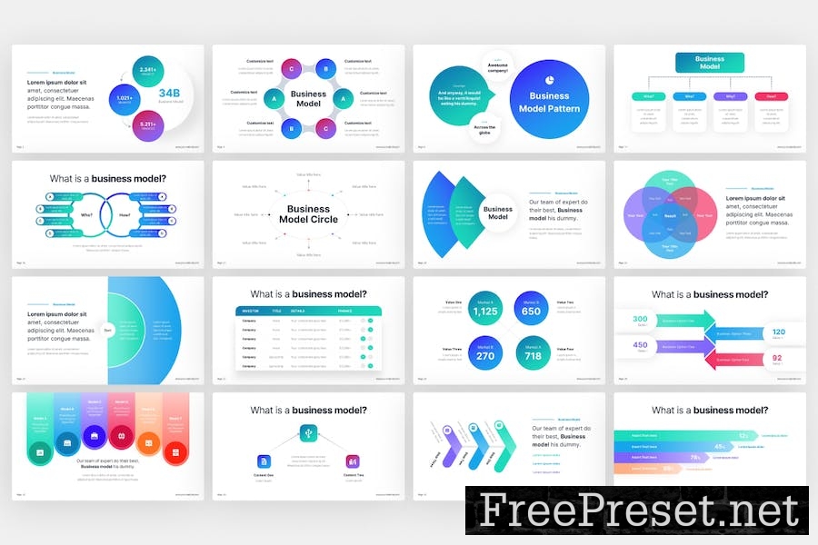 Business Model Professional Keynote Template QRNVK63