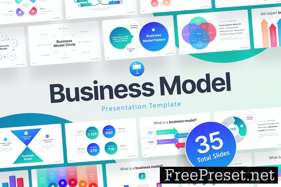 Business Model Professional Keynote Template QRNVK63