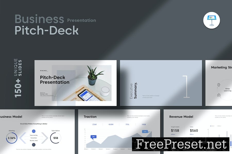 Business Pitch Deck Keynote Presentation Template SXUL2Q3