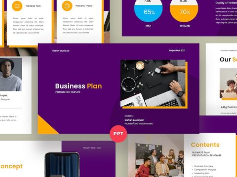 Business Plan PowerPoint Template 5SLPW43