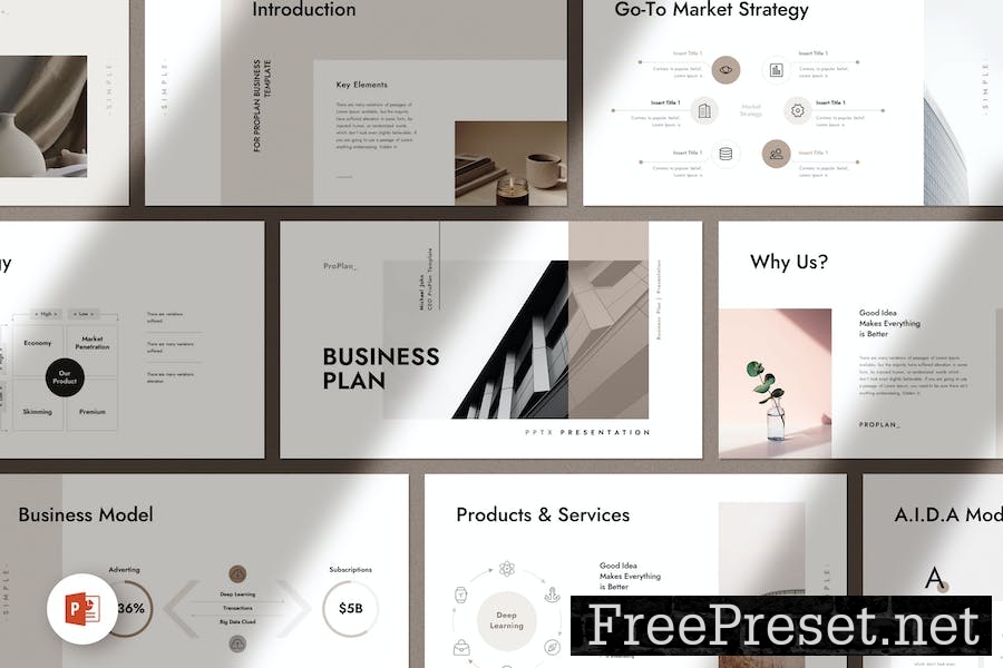 Business Plan PowerPoint Template T8M4CVJ