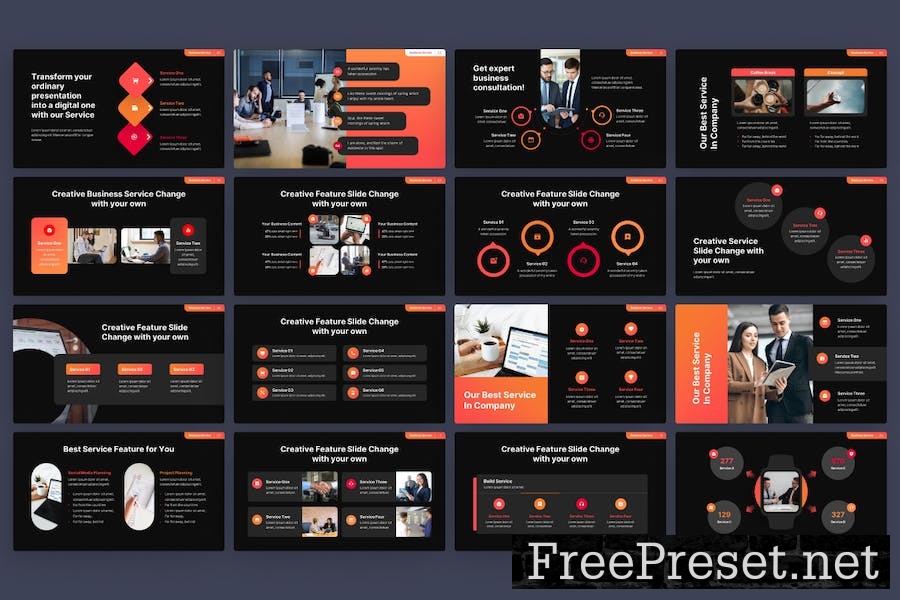 Business Service Professional Keynote Template BDLDFH8