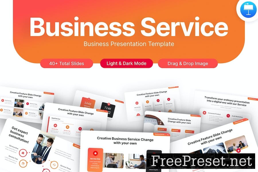 Business Service Professional Keynote Template BDLDFH8