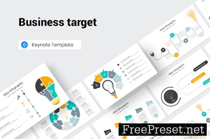 Business target Infographics Keynote Presentation M6LCK7U