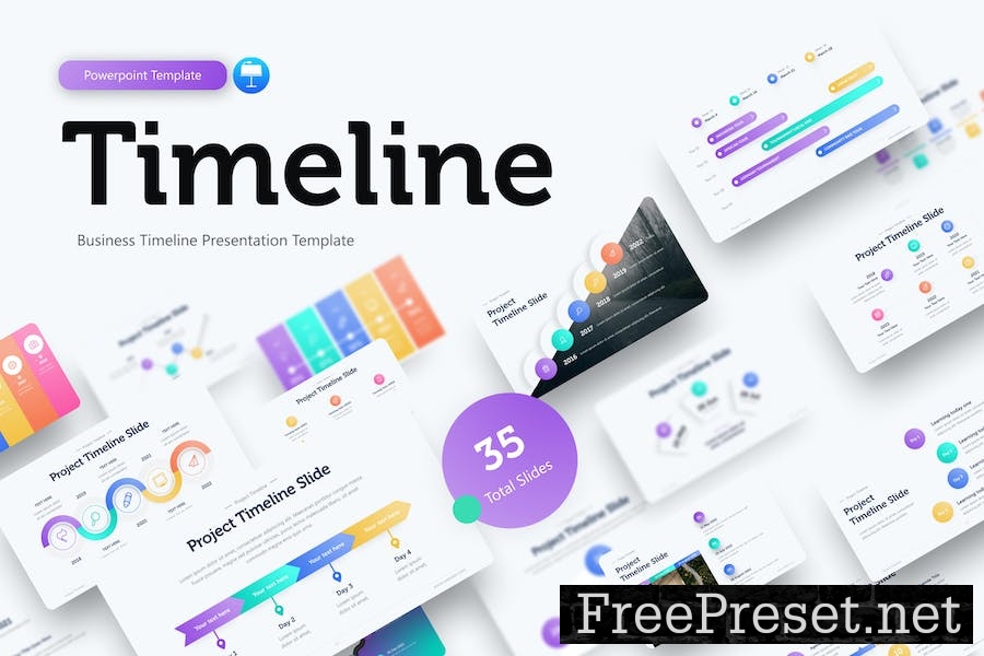 Business Timeline Keynote Template WXND245