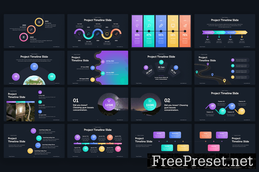 Business Timeline Keynote Template WXND245