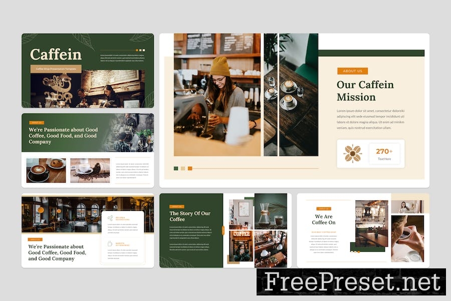 Caffein - Coffeshop PowerPoint Template RGRNUJ5