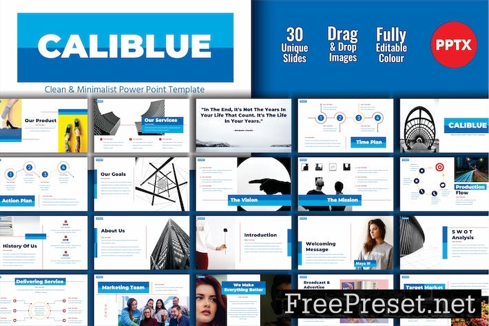 CALIBLUE Digital Business Profile PPT Template 002 RUZMKJT