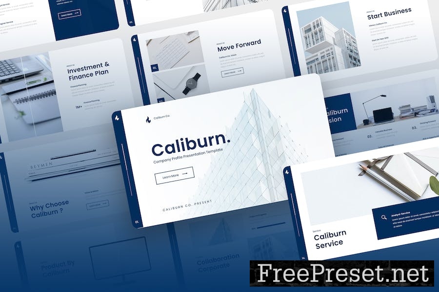 Caliburn - Company Profile PowerPoint Template B7XK9FR