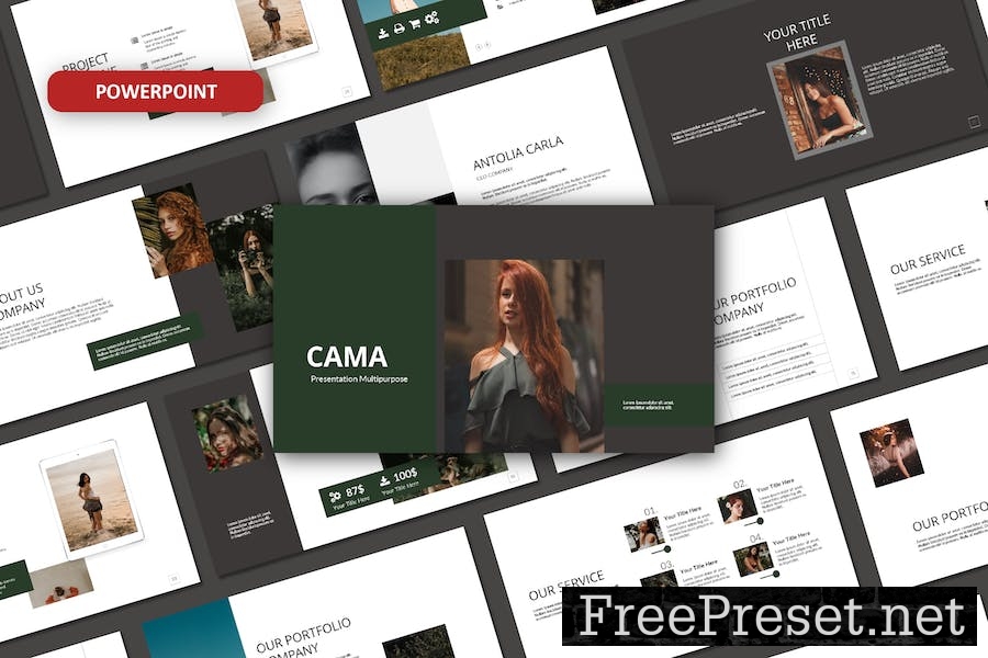 Cama Powerpoint Template 4VGU9XE