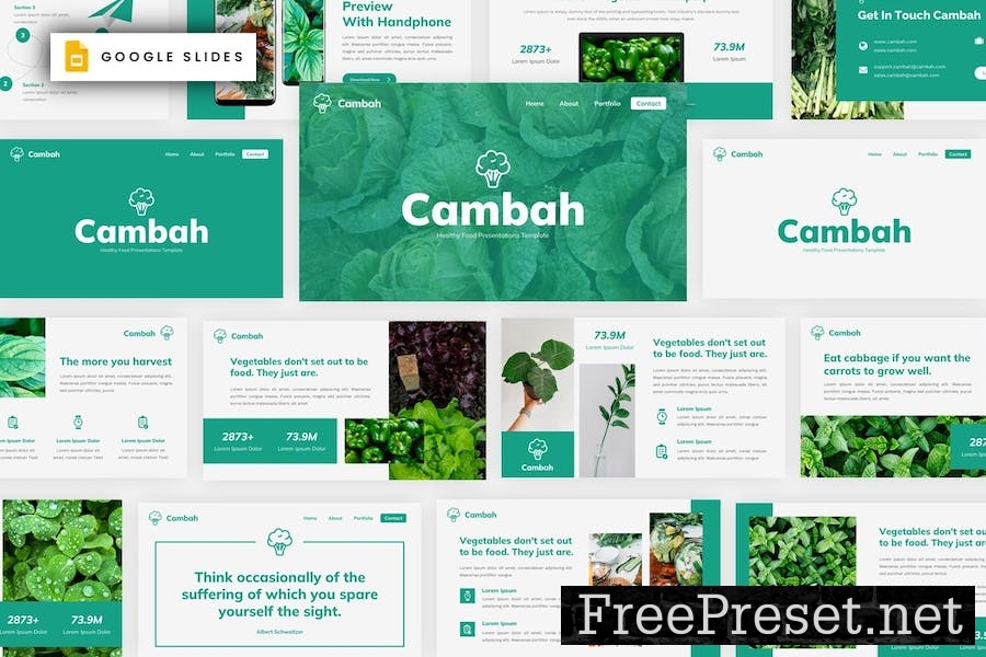 Cambah - Healthy Food Google Slides Template ZHCG4YA