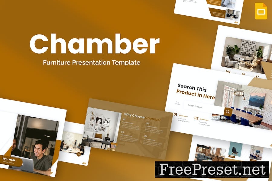 Chamber Beige Minimalist Interior Google Slides H5TDRXD