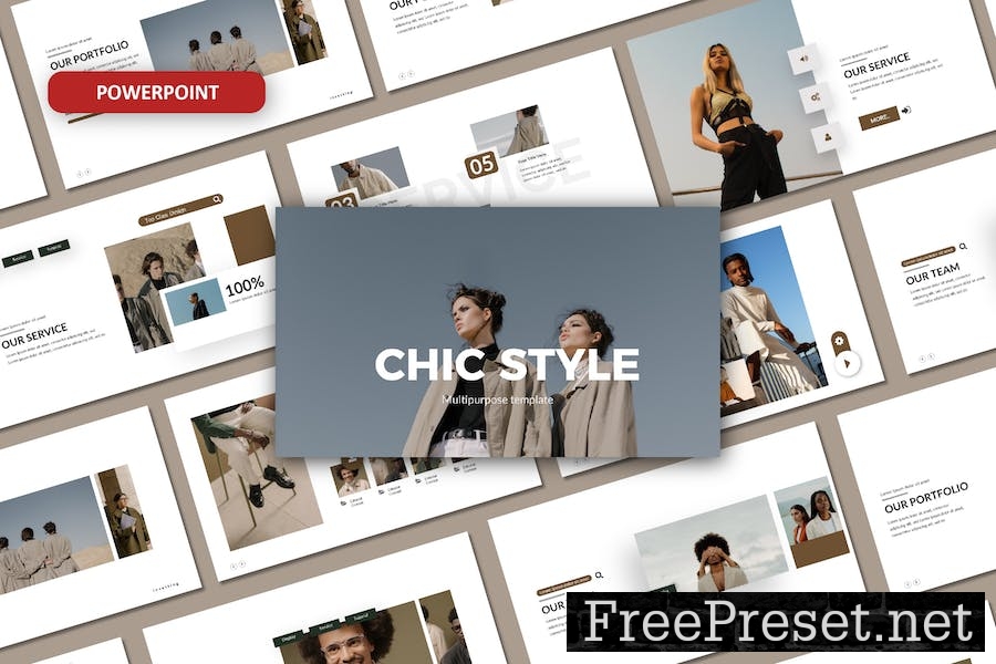 Chic Style Powerpoint Template VSK662Y