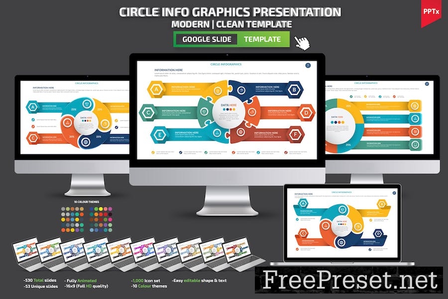 Circle Infographics Google Slides Templates TLDS2SR