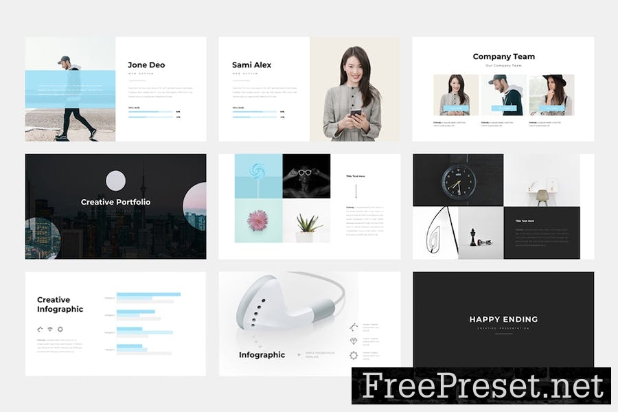 Clean Business Presentation Template Z6MMMAL