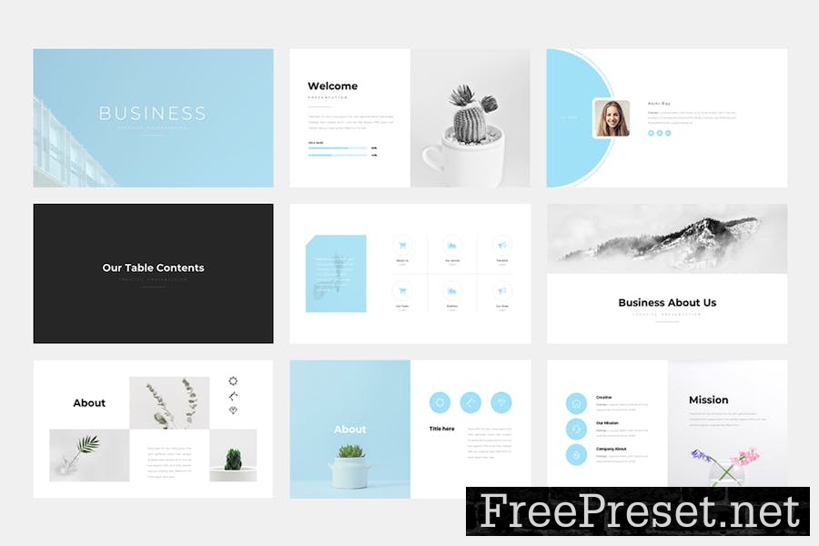 Clean Business Presentation Template Z6MMMAL