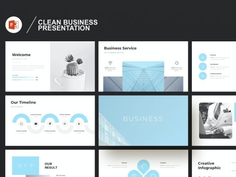 Clean Business Presentation Template Z6MMMAL