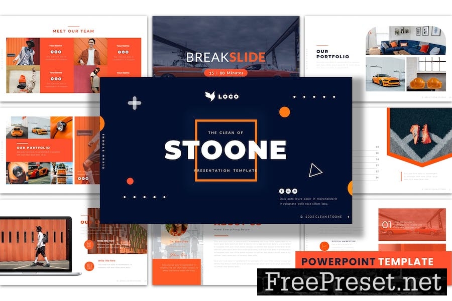 Clean Stoone - PowerPoint Presentation Template