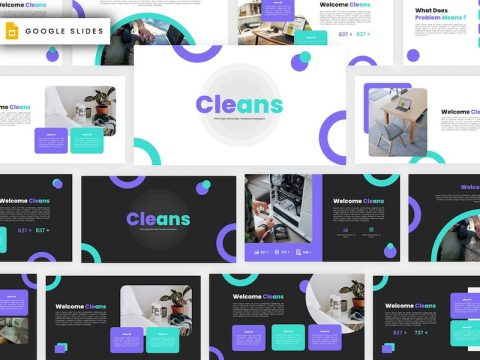 Cleans- Pitch Deck Minimalist Google Slides HHT584H