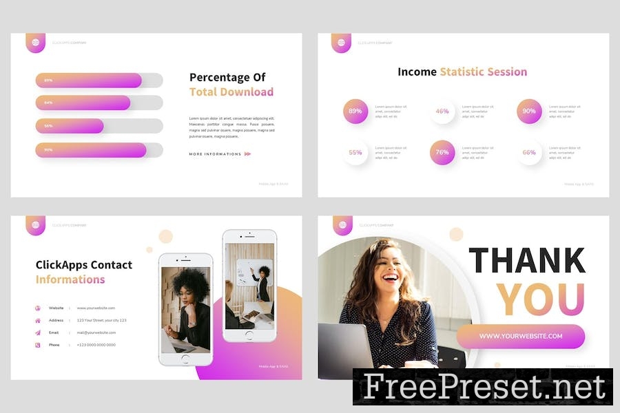 ClickApps - Mobile App & SAAS Keynote Template