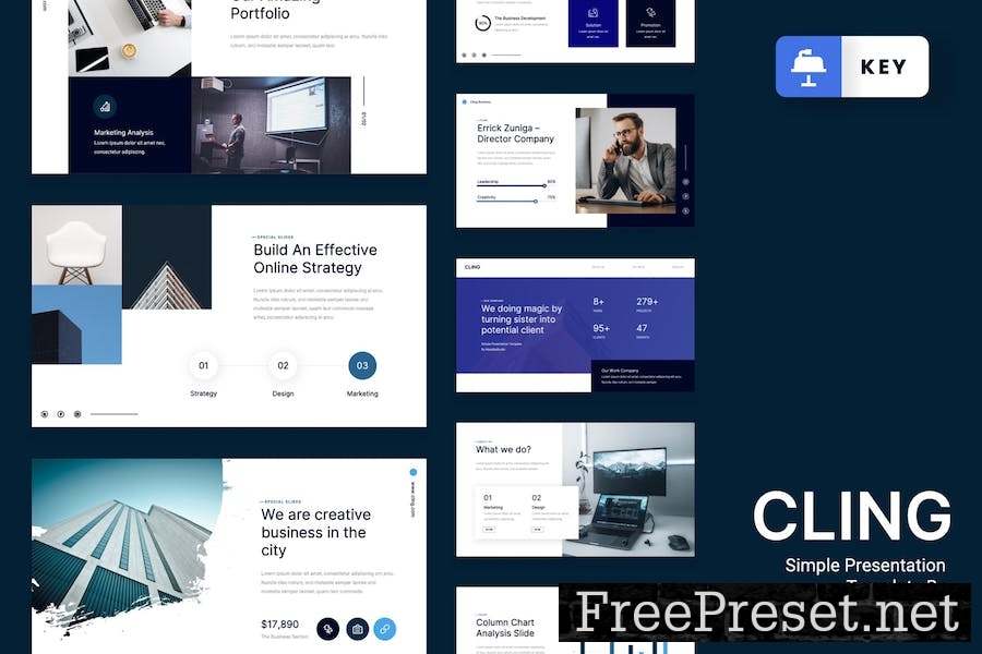 CLING - Simple Presentation Keynote Template 54JS8QW