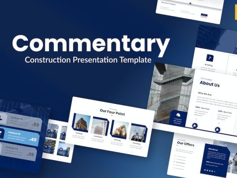 Commentary Blue Dynamic Construction Google Slides DCM4D7D