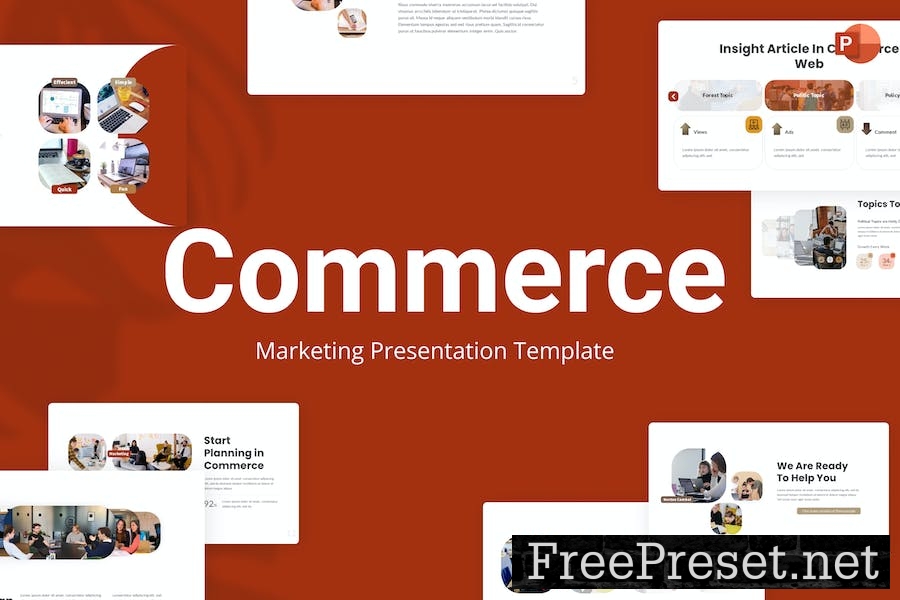 Commerce Maroon Modern Marketing PowerPoint K243RCV