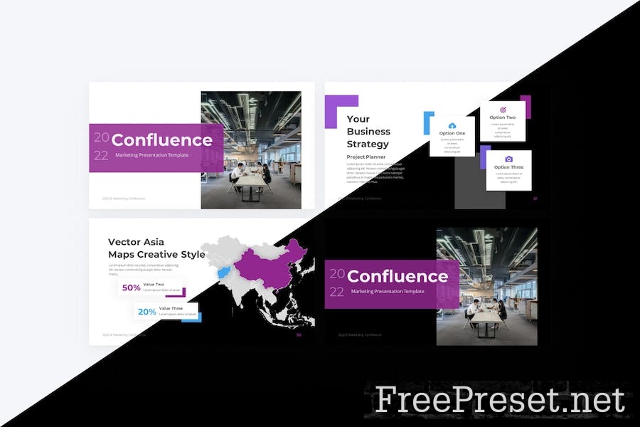 Confluence Purple Modern Marketing PowerPoint