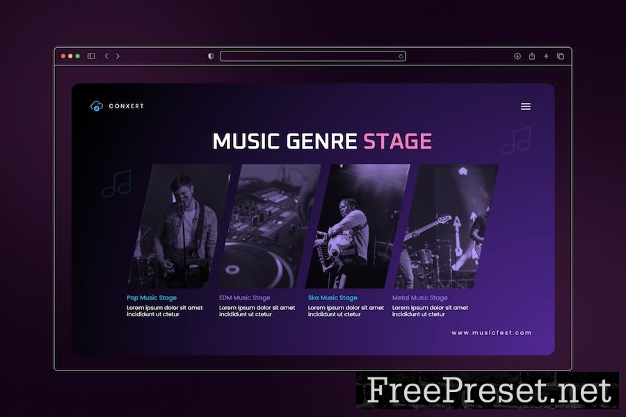 Conxert - Music Creative Googleslide Template VTV5SPD