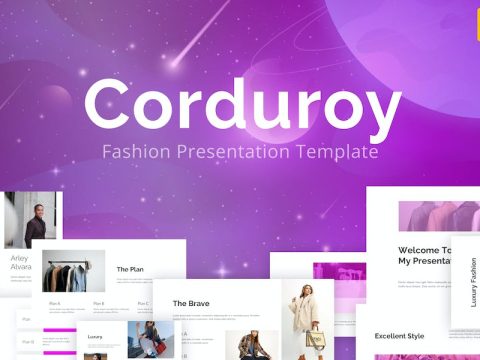 Corduroy Pink Modern Fashion Google Slides TSLDZVN