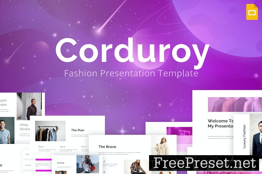 Corduroy Pink Modern Fashion Google Slides TSLDZVN