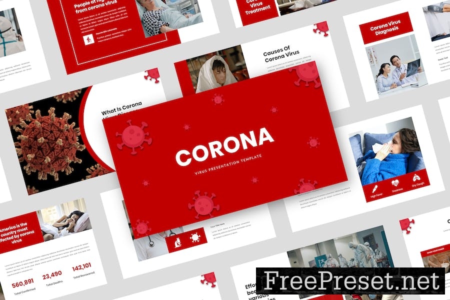 Corona - Virus Google Slide Template Q85KUNV